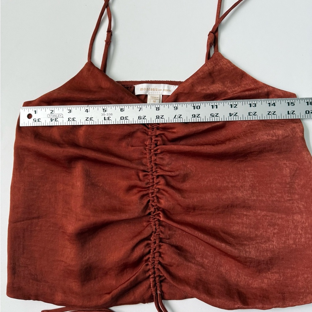 Monteau Rust Red Ruched Front Cami - Picture 5 of 7